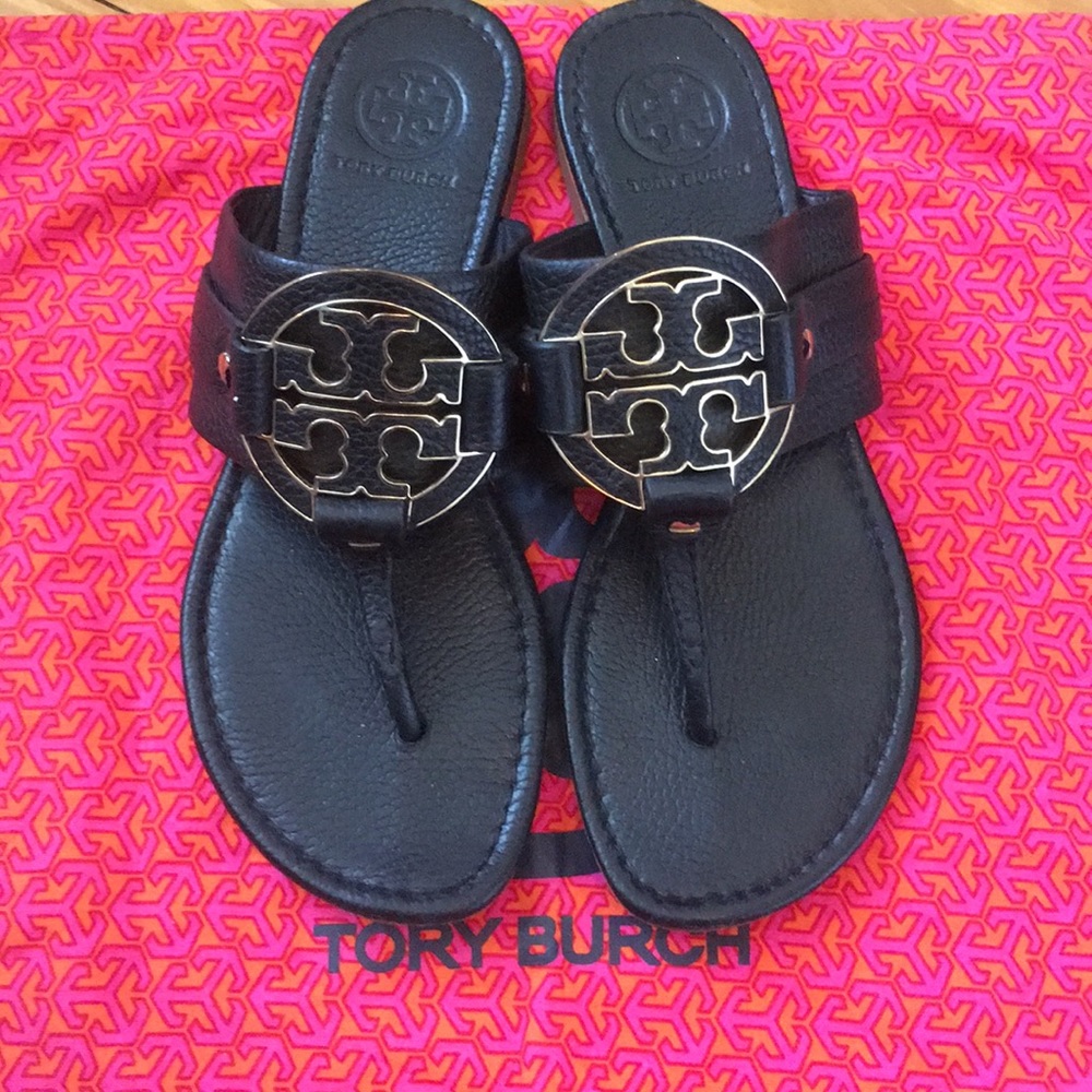 SOLD!! Authentic Tory Burch Leather Miller Sandals